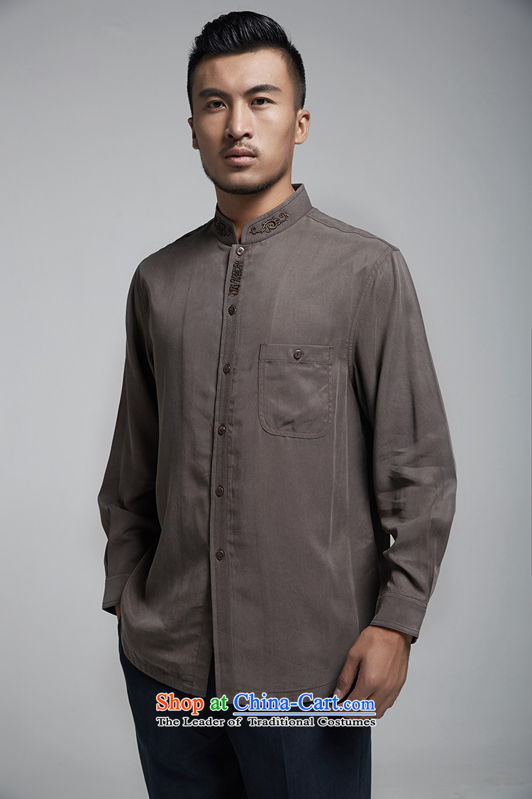 Fudo Ho-woo, TENCEL stylish long-sleeved shirt is cardigan improved embroidery men Tang Blouses China wind load spring and autumn 2015 men's brown 48/XL picture, prices, brand platters! The elections are supplied in the national character of distribution, so action, buy now enjoy more preferential! As soon as possible.