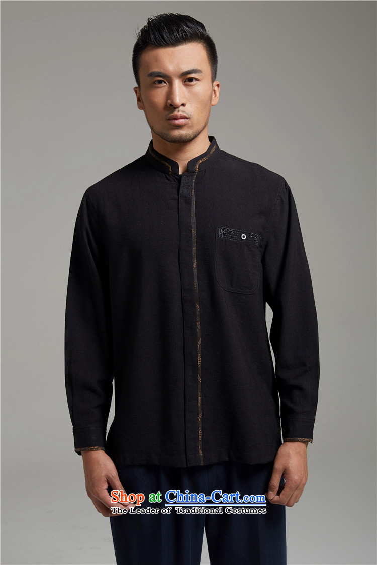 De Fudo Ligao Qi Junyan ink in older men Tang dynasty long-sleeved cotton linen Tang Dynasty Chinese New Year 2015 improved Han-China wind black XXL picture, prices, brand platters! The elections are supplied in the national character of distribution, so action, buy now enjoy more preferential! As soon as possible.