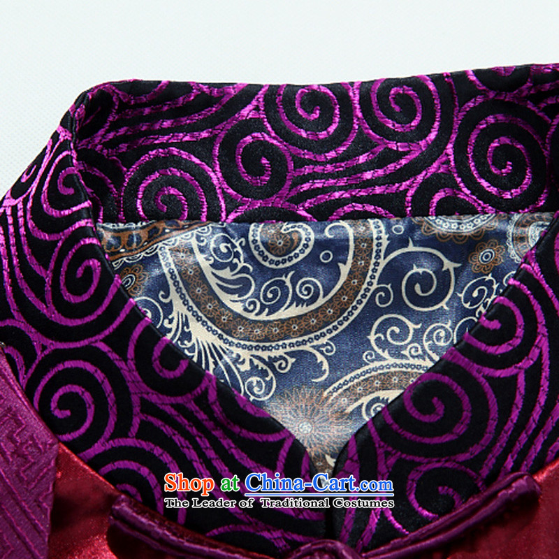 Kanaguri Mouse New Men shawl Tang Dynasty Chinese tunic collar Chinese Dress long-sleeved shirt clothing spring and fall jacket purple , L kanaguri mouse (JINLISHU) , , , shopping on the Internet