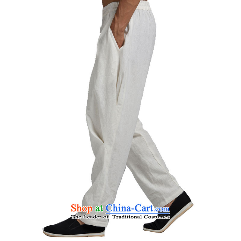 Fudo by cloud de cotton linen spring and summer 2015 men's trousers, Tang Dynasty Chinese elastic waist trousers Harun stylish core Shuai China wind White XL, Tak Fudo shopping on the Internet has been pressed.