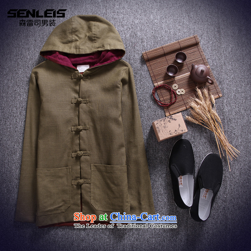 In spring and autumn 2015 men's Chinese Tang Dynasty of Korea disc detained hoodie retro ethnic jacket and pale beige M sum mine Division (SENLEIS) , , , shopping on the Internet