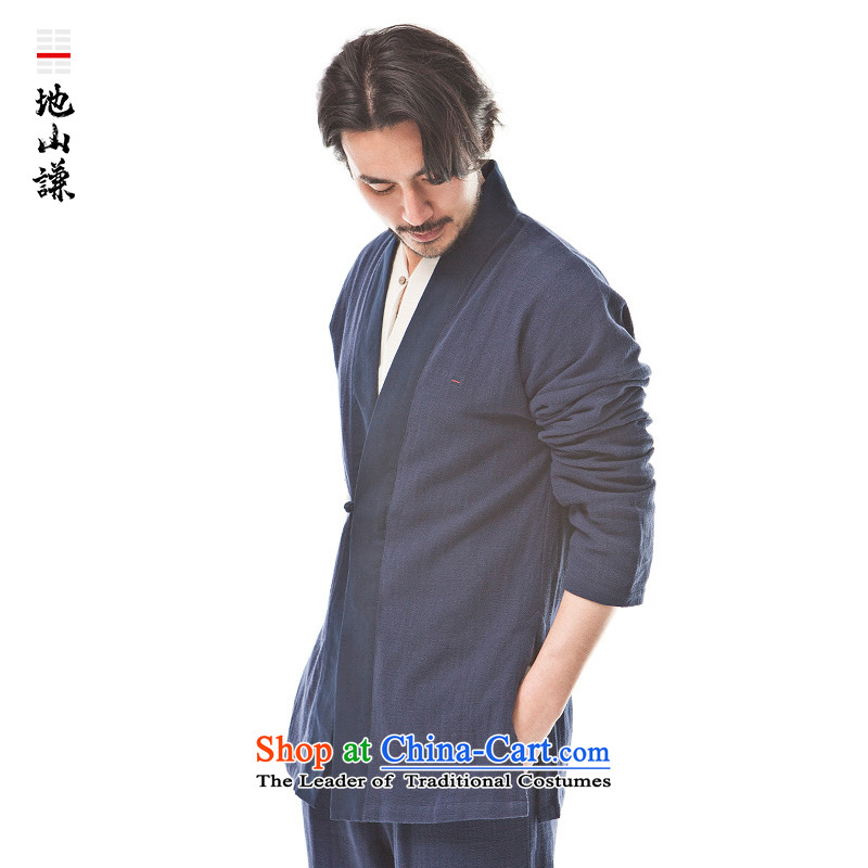 In Shan Abraham China wind innovation-han-Cardigan Chinese Zen shirt men stylish Ethnic Wind Jacket dark blue small (S), leisure, SAN-shopping on the Internet has been pressed.