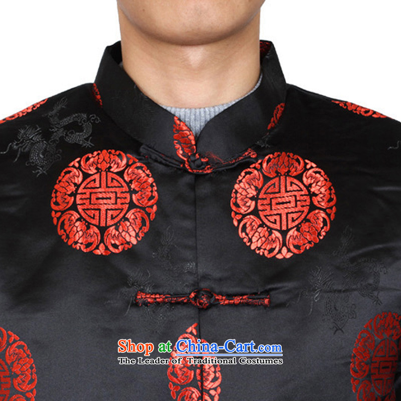 The Cave of the elderly men fall/winter Tang dynasty China wind men attired in Tang jackets older birthday gift clothing father spring 31 black cotton plus 170 yards, the Cave of the elderly has been pressed shopping on the Internet