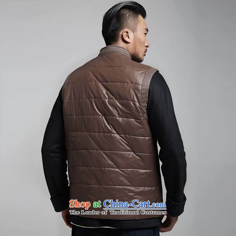 De Fudo Sung-hyun autumn and winter men Tang Gown, a warm jacket thickness of improved style robes Chinese clothing deep coffee XXXL, de fudo shopping on the Internet has been pressed.