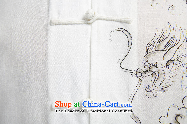 Fudo ink-LUNG TAK cotton linen hand-painted Tang dynasty male short-sleeved shirts in the summer of 2015, the Chinese nation leisure China wind white 4XL/185 picture, prices, brand platters! The elections are supplied in the national character of distribution, so action, buy now enjoy more preferential! As soon as possible.