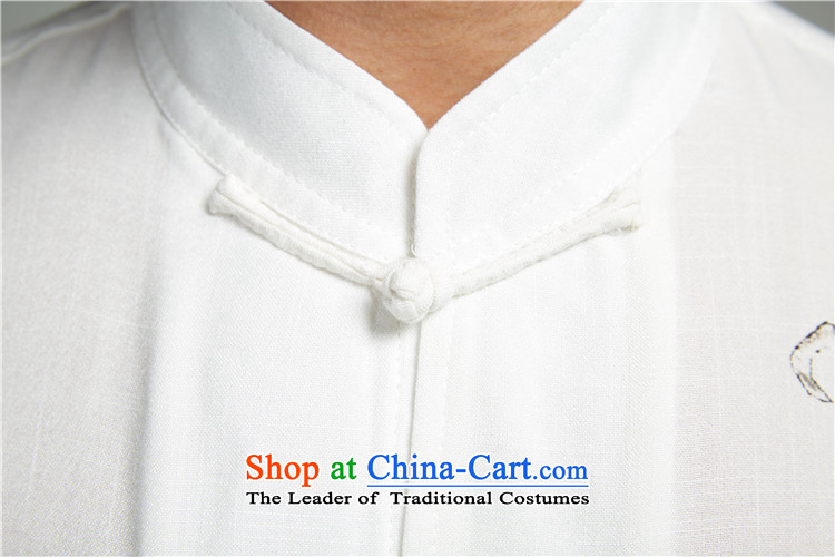 Fudo ink-LUNG TAK cotton linen hand-painted Tang dynasty male short-sleeved shirts in the summer of 2015, the Chinese nation leisure China wind white 4XL/185 picture, prices, brand platters! The elections are supplied in the national character of distribution, so action, buy now enjoy more preferential! As soon as possible.