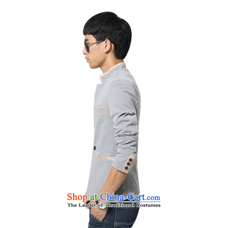 Install the latest Autumn 2015 waxberry Korean men's leisure products collar small single West Chinese tunic suit coats knitting men's will suit gray 175/xl,waxberry,,, Sau San shopping on the Internet