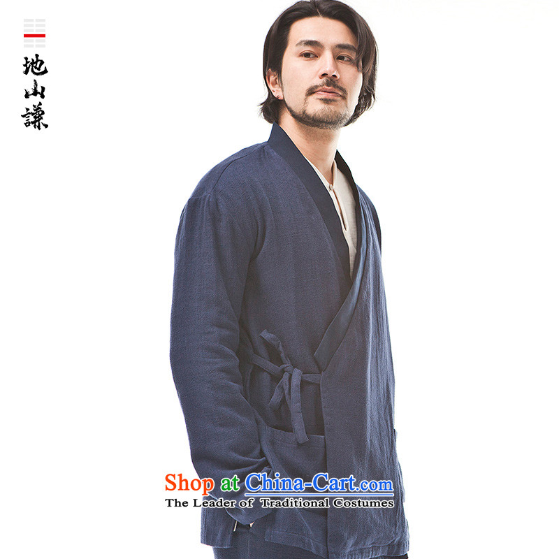In Shan Abraham China wind new Zen a flap-han-male Cardigan Chinese style and comfort with dark blue shirt spring small mountain Abraham (S), , , , shopping on the Internet