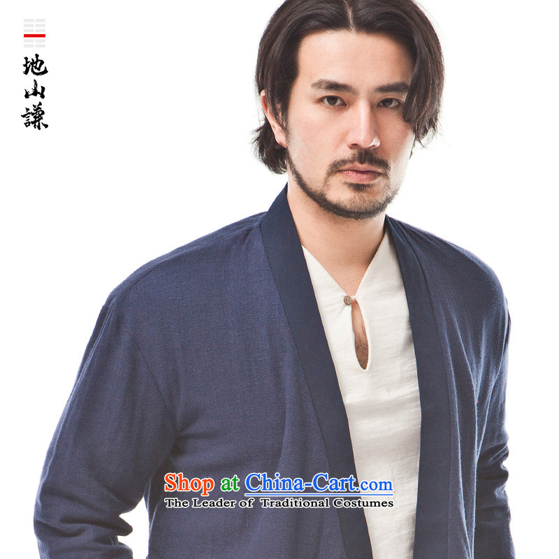 In Shan Abraham China wind new Zen a flap-han-male Cardigan Chinese style and comfort with dark blue shirt spring small mountain Abraham (S), , , , shopping on the Internet