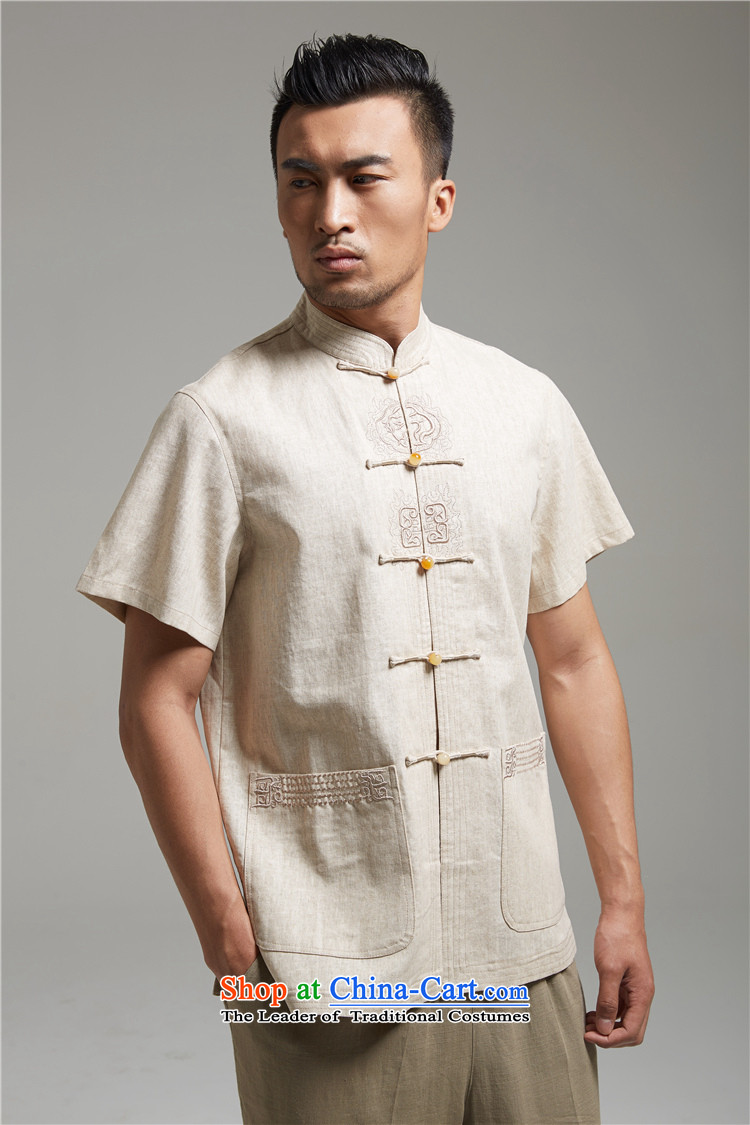 De Fudo Ka Shui Tang dynasty 2015 summer short-sleeved linen Chinese men detained in older leisure disc) China Wind Light Gray L picture, prices, brand platters! The elections are supplied in the national character of distribution, so action, buy now enjoy more preferential! As soon as possible.
