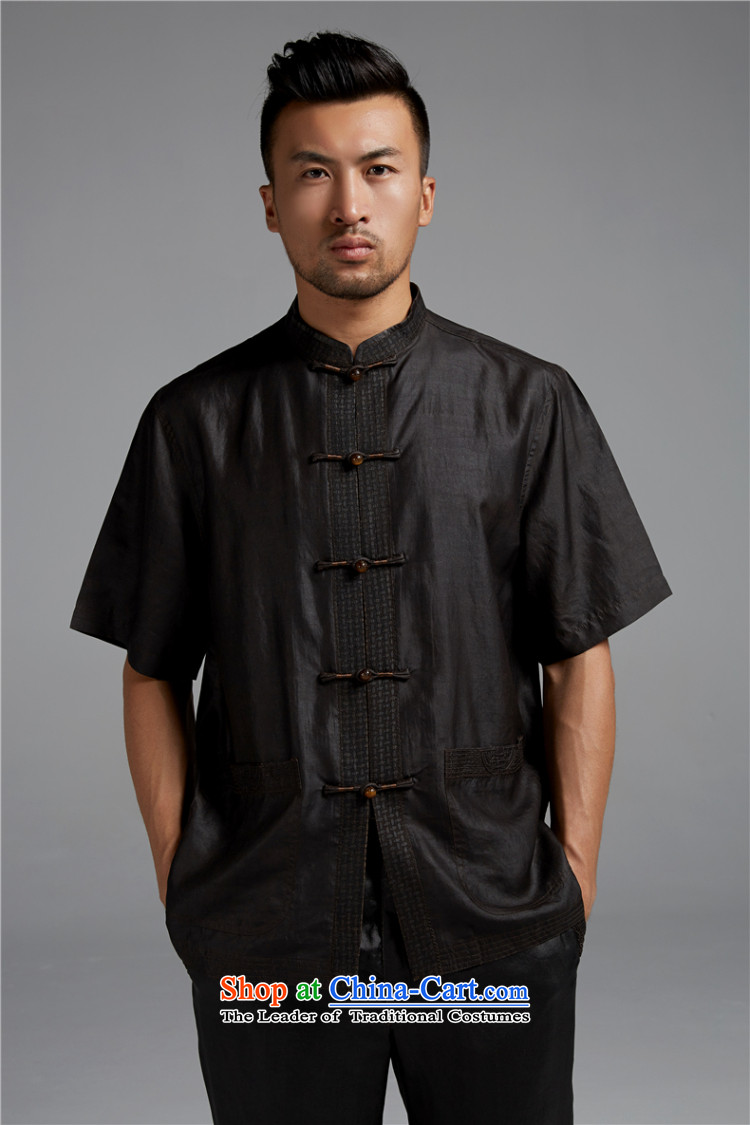De Fudo lonely silk 2015 Summer men Tang Dynasty Chinese in short-sleeved shirt older men's China wind Black XL Photo, prices, brand platters! The elections are supplied in the national character of distribution, so action, buy now enjoy more preferential! As soon as possible.