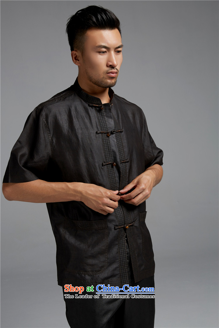 De Fudo lonely silk 2015 Summer men Tang Dynasty Chinese in short-sleeved shirt older men's China wind Black XL Photo, prices, brand platters! The elections are supplied in the national character of distribution, so action, buy now enjoy more preferential! As soon as possible.