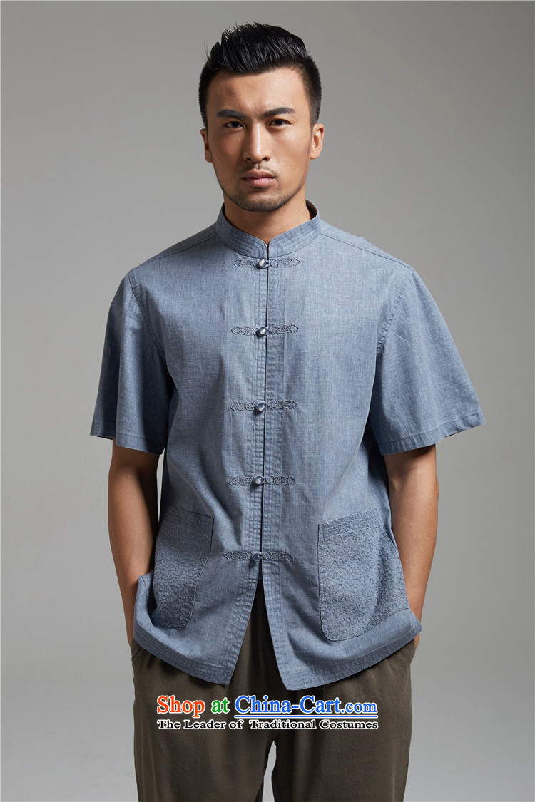 De Fudo Eater of Days Tang dynasty 2015 men's summer short-sleeved Chinese elderly in the improvement of Han-China wind men light blue M picture, prices, brand platters! The elections are supplied in the national character of distribution, so action, buy now enjoy more preferential! As soon as possible.