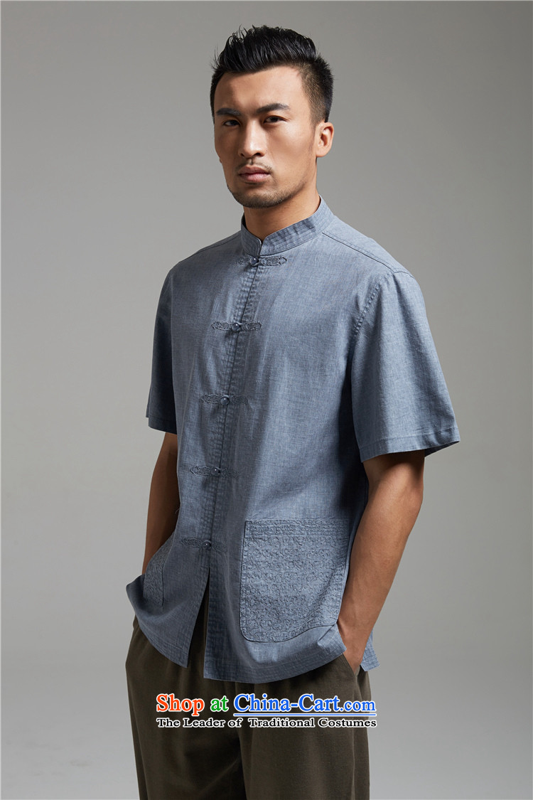 De Fudo Eater of Days Tang dynasty 2015 men's summer short-sleeved Chinese elderly in the improvement of Han-China wind men light blue M picture, prices, brand platters! The elections are supplied in the national character of distribution, so action, buy now enjoy more preferential! As soon as possible.