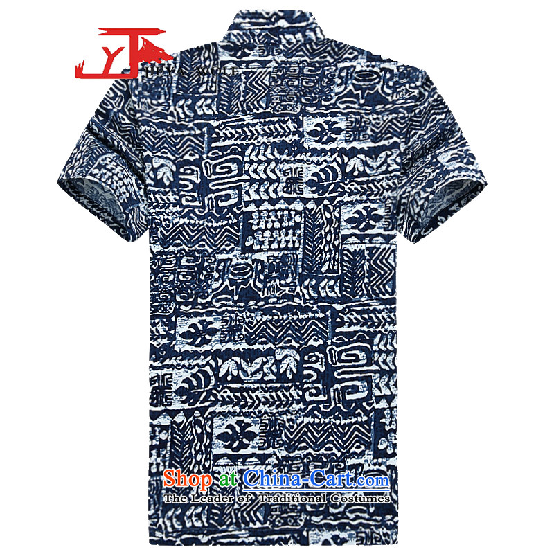- Wolf JIEYA-WOLF, New Tang dynasty men's shirts in summer short-sleeved cotton linen is simple and stylish summer porcelain, men blue 180/XL,JIEYA-WOLF,,, shopping on the Internet