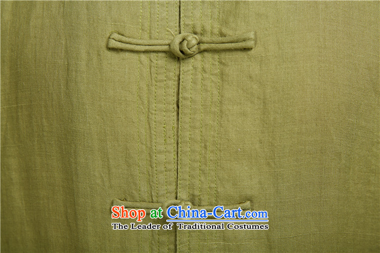 Fudo-yuk should, by 2015, older men linen Tang dynasty short-sleeved shirt embroidery summer China wind large Chinese clothing yellow and green L picture, prices, brand platters! The elections are supplied in the national character of distribution, so action, buy now enjoy more preferential! As soon as possible.