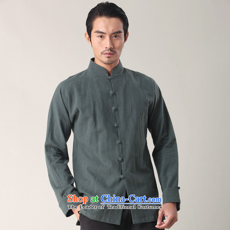 Hee-yong new snapshot of the Tang dynasty men's long-sleeved shirt with the forklift truck cotton linen china wind stylish multi-colored shirt collar deep red XL, Hee-snapshot (XZAOLONG lung) , , , shopping on the Internet