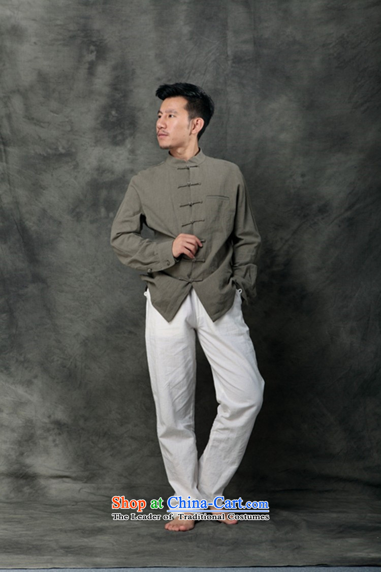 Hee-Snapshot Lung Men Tang long-sleeved shirt with cotton linen collar tray snap Chinese clothing retro NEW SHIRT White XL Photo, prices, brand platters! The elections are supplied in the national character of distribution, so action, buy now enjoy more preferential! As soon as possible.