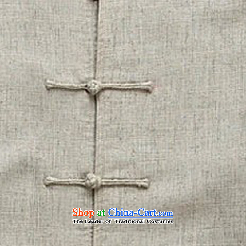 Genuine men on cotton linen cuff Tang Dynasty Package Men's Mock-Neck manual disk Chinese Tie long-sleeved Tang Dynasty Package on cotton linen cuff how many leisure wears the optional package khaki M/170, thre line (gesaxing and Tobago) , , , shopping on