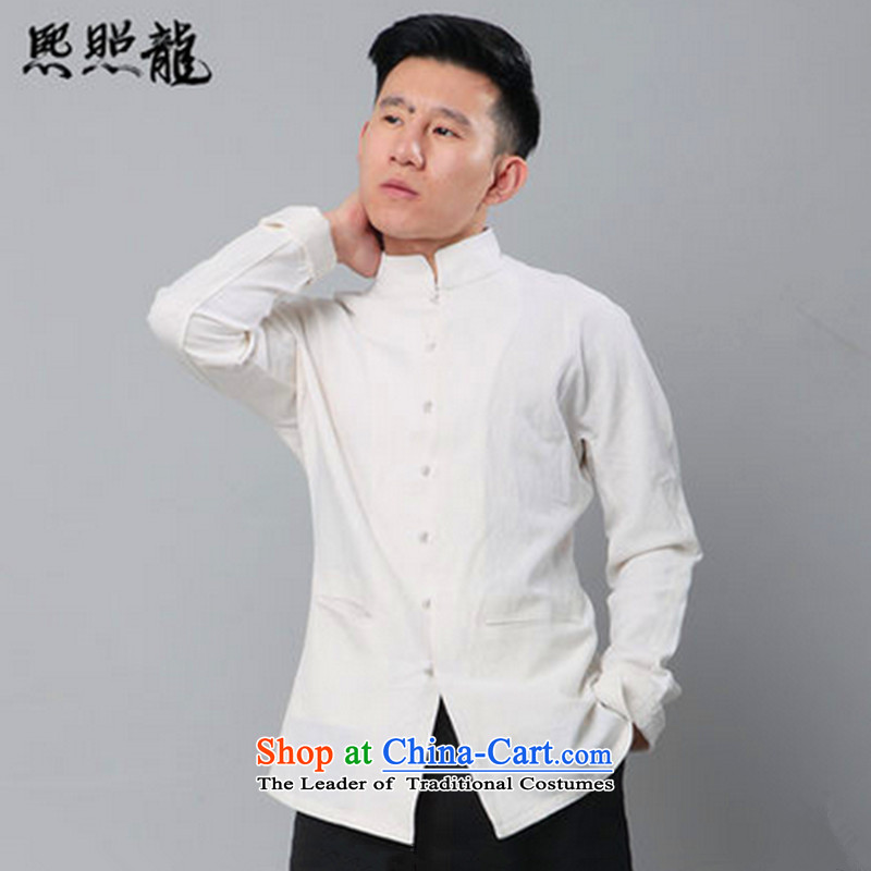 Hee-yong new snapshot of the original cotton linen collar Tang Dynasty Chinese men's shirts even rotator cuff national men's carbon M-hee (XZAOLONG snapshot lung) , , , shopping on the Internet