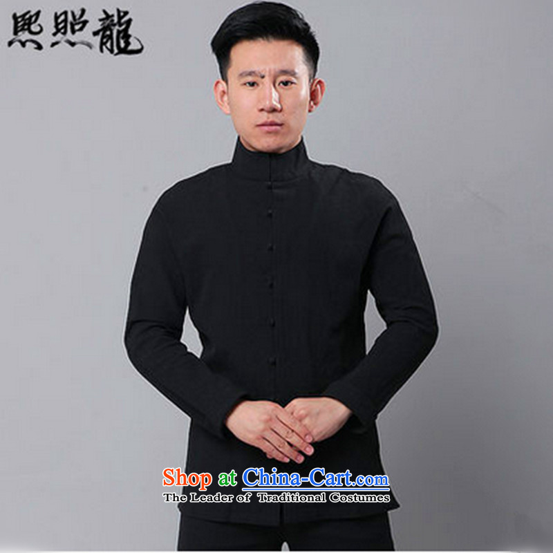 Hee-yong new snapshot of the original cotton linen collar Tang Dynasty Chinese men's shirts even rotator cuff national men's carbon M-hee (XZAOLONG snapshot lung) , , , shopping on the Internet