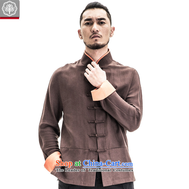 To Tang dynasty China wind tree men long-sleeved jacket Chinese collar Sau San disk detained men spring and summer in New withered gray /M, EYENSREE Tree (Context) , , , shopping on the Internet
