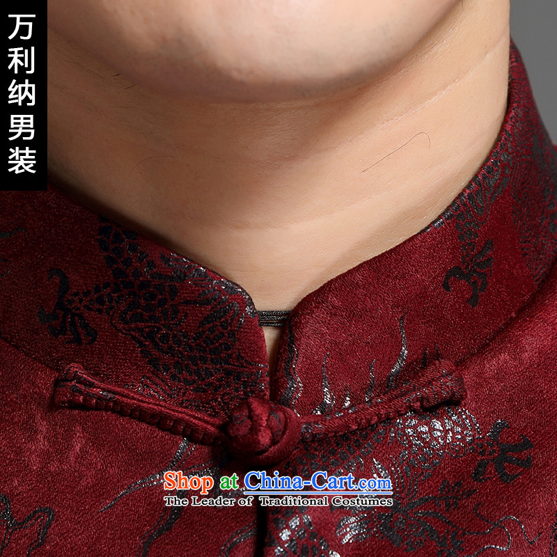 The 2015 autumn million new products in older men Tang dynasty China Wind Jacket collar long-sleeved embroidery Tang dynasty male W1518 coffee-colored (cotton waffle 170(L),) million, , , , shopping on the Internet
