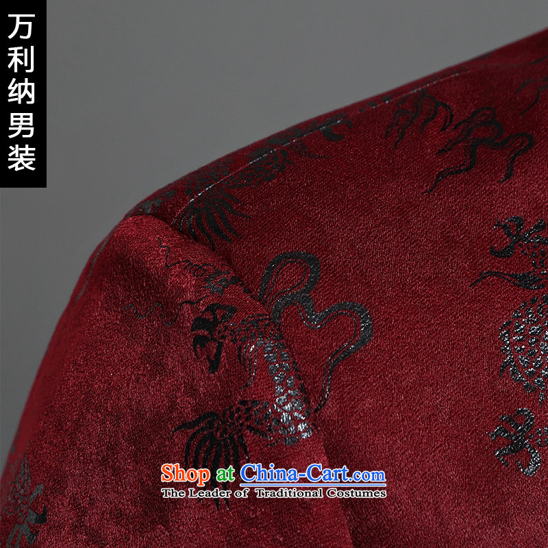 The 2015 autumn million new products in older men Tang dynasty China Wind Jacket collar long-sleeved embroidery Tang dynasty male W1518 coffee-colored (cotton waffle 170(L),) million, , , , shopping on the Internet