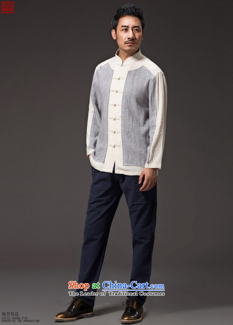 Renowned China wind Cheongsams Men long-sleeved shirt Sau San Chinese linen Men's Shirt clip and the Spring and Autumn period is light gray T-shirt (2XL) jumbo picture, prices, brand platters! The elections are supplied in the national character of distribution, so action, buy now enjoy more preferential! As soon as possible.