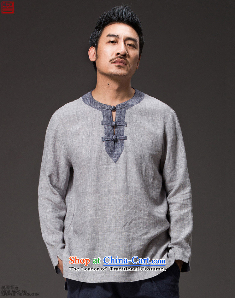 Renowned China wind Men's Shirt long-sleeved T-shirt with round collar disc detained Tang dynasty linen round-neck collar compassionate leisure retro Men's Shirt Han-Dark gray large XL Photo, prices, brand platters! The elections are supplied in the national character of distribution, so action, buy now enjoy more preferential! As soon as possible.