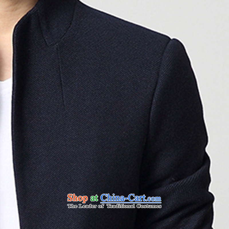 Happy Times in spring and autumn 2015 collar jacket in long single row detained men gross? jacket Chinese tunic knit cuff 507 Blue XL(120-140 suit happy times), the burden of (happytime) , , , shopping on the Internet
