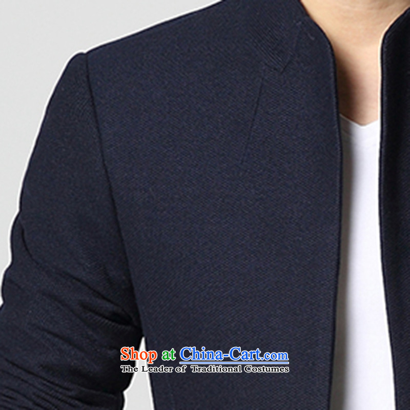 Happy Times in spring and autumn 2015 collar jacket in long single row detained men gross? jacket Chinese tunic knit cuff 507 Blue XL(120-140 suit happy times), the burden of (happytime) , , , shopping on the Internet