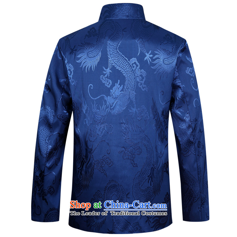 Replace the long-sleeved jacket Tang thick cotton in the Tang elderly men loaded with 2015 Winter Father New Fu Shou-cotton blue 185,jackevis,,, shopping on the Internet