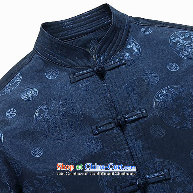 Beijing New European men's jackets Tang long-sleeved shirt Lunar New Year Banquet wedding in addition elderly men wearing blue XXXL, spring and autumn Putin (JOE OOH) , , , shopping on the Internet