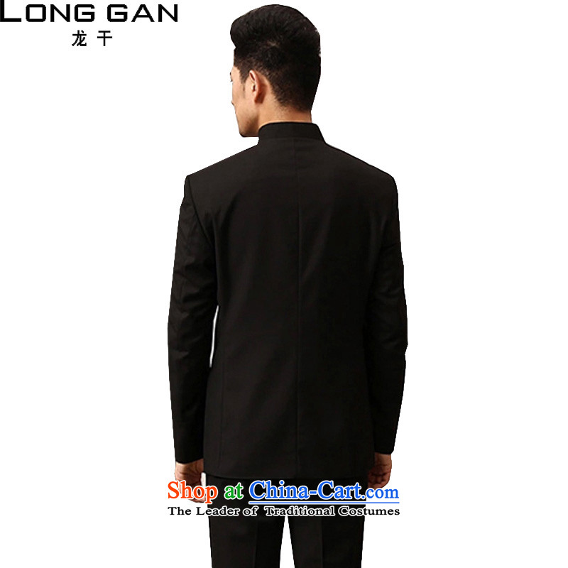 Dragon Chinese tunic dry Men's Mock-Neck suits suits China wind Han-Sau San Tong replacing black 180/XL CASUAL TROUSERS XL/32-33, lung dry (LONGGAN) , , , shopping on the Internet