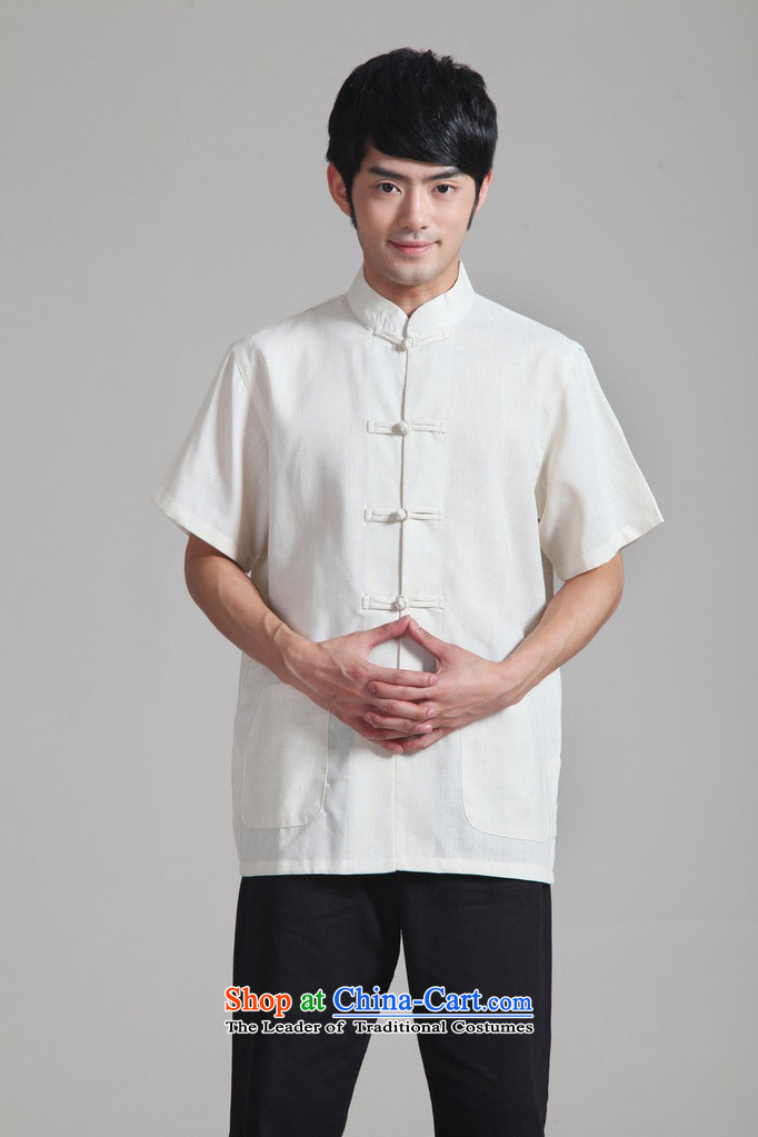 Figure for summer flowers New Men Tang Dynasty Chinese shirt national men will Kung Fu Tang dynasty cotton linen clothes short-sleeve packaged all White Kit 3XL picture, prices, brand platters! The elections are supplied in the national character of distribution, so action, buy now enjoy more preferential! As soon as possible.