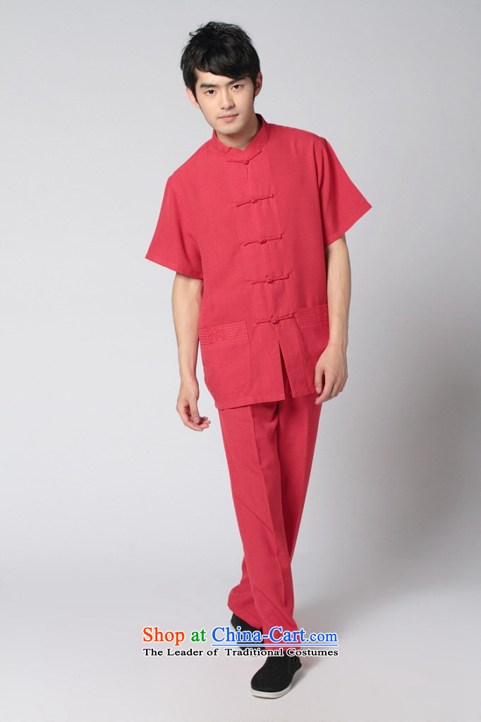 Figure for summer flowers new men short-sleeved Tang Dynasty Taiji Kungfu shirt 4.5-60s service the sandbag soft cotton linen satin short-sleeve packaged wine red kit XL Photo, prices, brand platters! The elections are supplied in the national character of distribution, so action, buy now enjoy more preferential! As soon as possible.