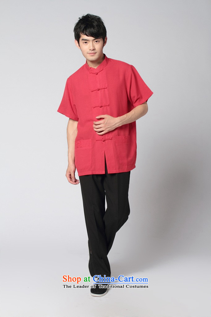 Figure for summer flowers new men short-sleeved Tang Dynasty Taiji Kungfu shirt 4.5-60s service the sandbag soft cotton linen satin short-sleeve packaged wine red kit XL Photo, prices, brand platters! The elections are supplied in the national character of distribution, so action, buy now enjoy more preferential! As soon as possible.