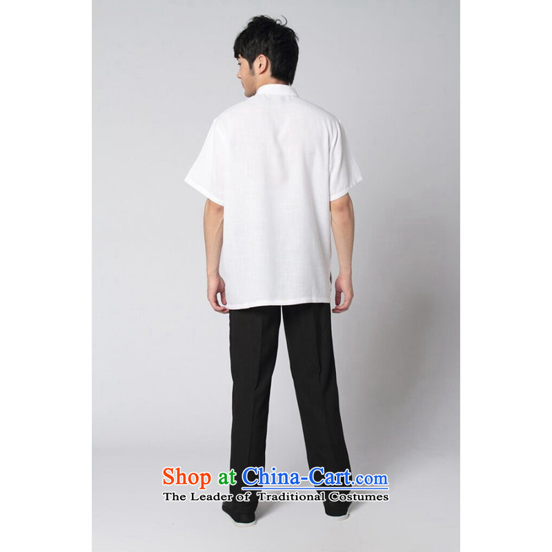 Tang Dynasty and floral summer new short-sleeved Tang Dynasty Tai Chi Kung Fu Services Package Chinese collar 4.5-60s soft cotton linen of the Tang dynasty and black trousers Kit , L, floral shopping on the Internet has been pressed.