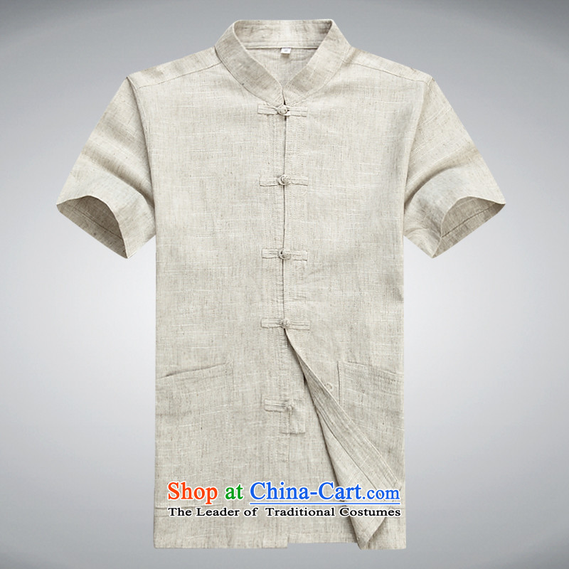 The Mai-Mai more Chinese collar of older persons in the cotton linen Tang dynasty male short-sleeved men Han-ball-Service kit for summer beige Kit 185 pictures, prices, brand platters! The elections are supplied in the national character of distribution, so action, buy now enjoy more preferential! As soon as possible.