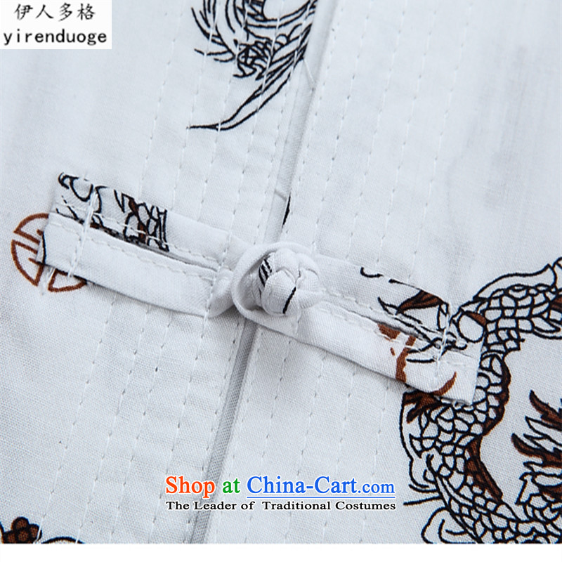The Mai-Mai multi-  year 2015 new middle-aged Tang dynasty short-sleeved shirt collar loose stamp of older men Ma Tei half sleeveless shirt that summer white 175 Maï-Maï multiple cells (YIRENDUOGE) , , , shopping on the Internet