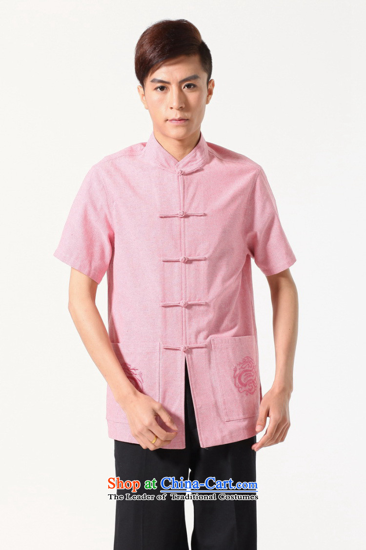 Tang Dynasty and floral summer new Chinese clothing collar cotton linen Comfort Men leisure short-sleeved shirt Tang dynasty picture color L photo, prices, brand platters! The elections are supplied in the national character of distribution, so action, buy now enjoy more preferential! As soon as possible.