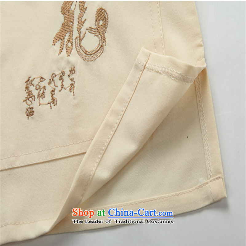 The Mai-Mai multiple cells of   older persons in 2015, the Summer load Tang Tang dynasty short-sleeved T-shirt and summer national costumes and China wind shirt Short-Sleeve Men beige Kit 185, Mai-Mai YIRENDUOGE (Multi-bin) , , , shopping on the Internet