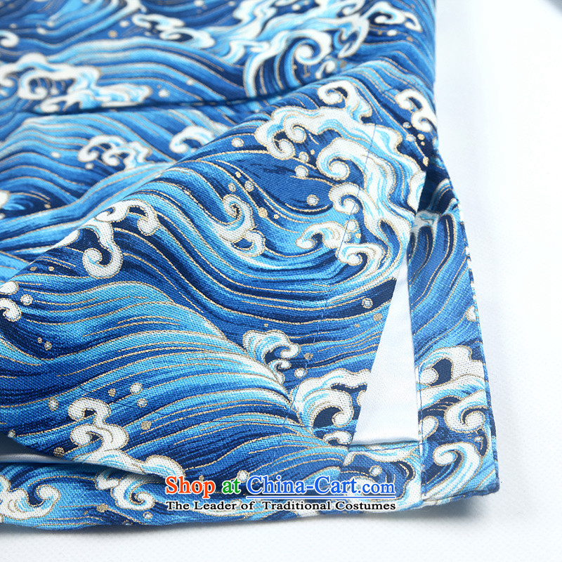 Cd 3 Model China Wind Surf Tang Dynasty Chinese male jacket Sau San l jacket national costumes small blue (S) CD 3 , , , shopping on the Internet