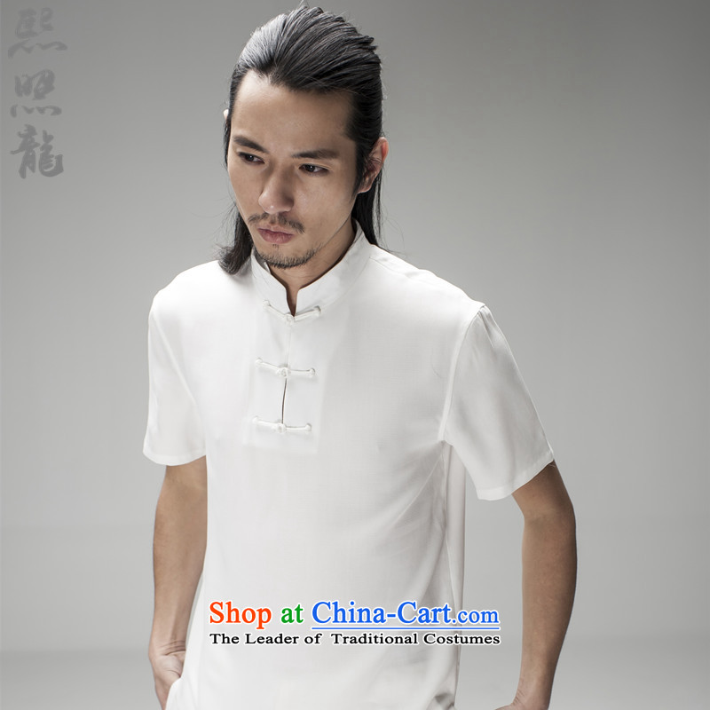 Hee-lung, Snapshot, jacquard men short-sleeved Tang gown hanging up cold snap China wind stylish Mock-Neck Shirt dark blue XL, Hee-snapshot (XZAOLONG lung) , , , shopping on the Internet