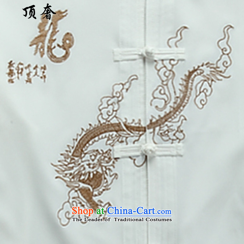 Top Luxury Tang dynasty, male long-sleeved thin men's jackets 2015 new hands-free hot half-sleeved shirt Tang dynasty blue long-sleeved Men's Mock-Neck Tang dynasty male white short sleeve kit S/165, long-sleeved top luxury shopping on the Internet has be