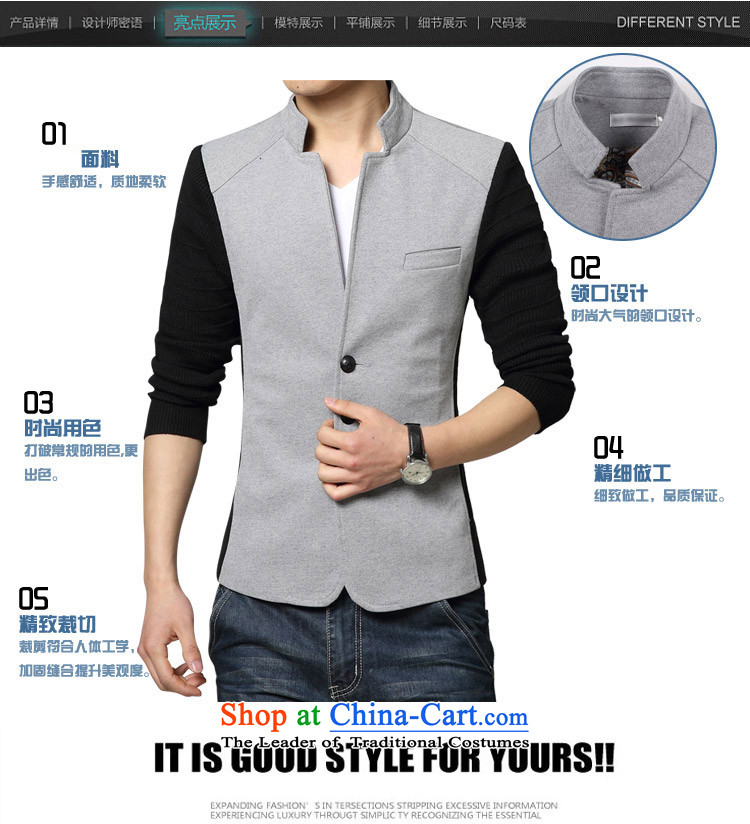 The Korean version of the new 2015 waxberry Mock-neck England s Chinese tunic suit small single original design of Knitted cuffs leisure men's dark blue suit it Sau San 175/XL picture, prices, brand platters! The elections are supplied in the national character of distribution, so action, buy now enjoy more preferential! As soon as possible.