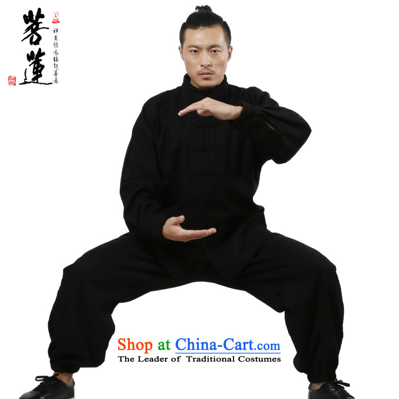 On the Lotus Flex-cotton thick plus lint-free warm autumn and winter, tai chi services practice of men and women at the retreat at the room service martial arts Black XL, pursue Wu , , , shopping on the Internet