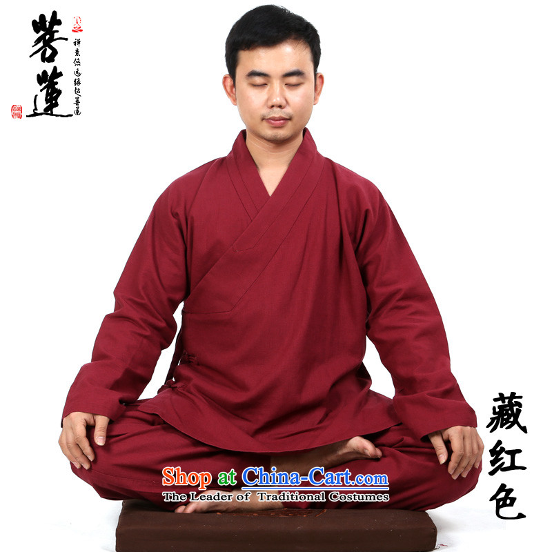 On the Lotus Flex-cotton/men and women of Chinese Wind Han-improved cotton linen meditation practice tai chi martial arts ball yoga Brown M of Lin , , , shopping on the Internet