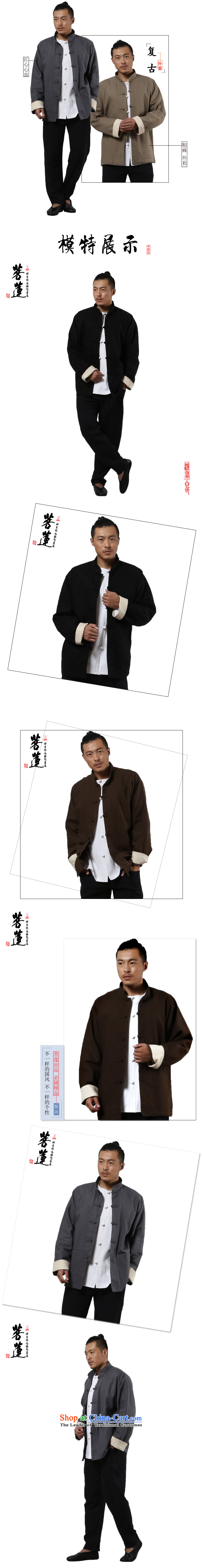 On Lin Yi cotton linen Zen meditation ball hemp jacket/men fall and winter mine-clip Flex-cotton Tang dynasty China wind Brown M picture, prices, brand platters! The elections are supplied in the national character of distribution, so action, buy now enjoy more preferential! As soon as possible.